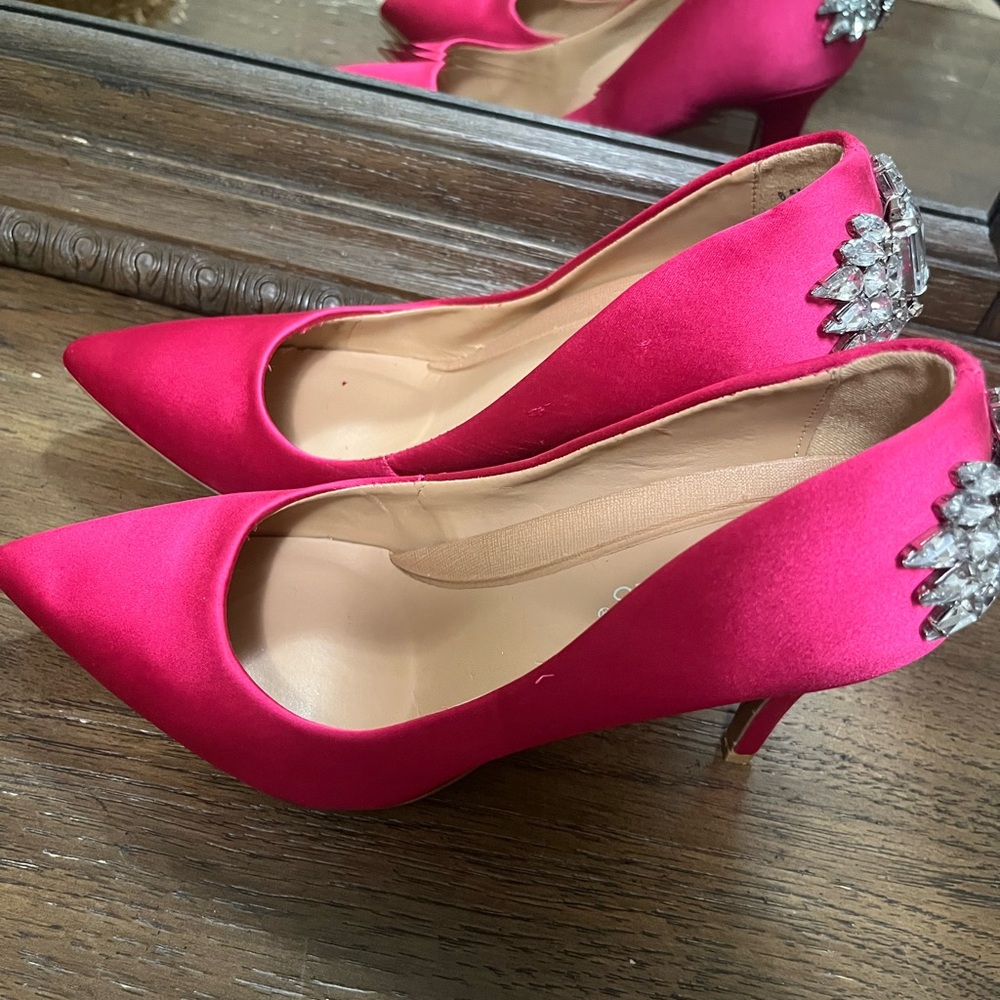 Osiris Pink Stiletto Heels with Crystal Accents